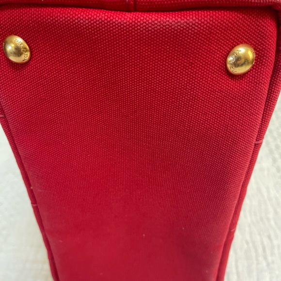 Prada Red Canapa Bag, 11 inch wide c 7 inch high. - Picture 5 of 12